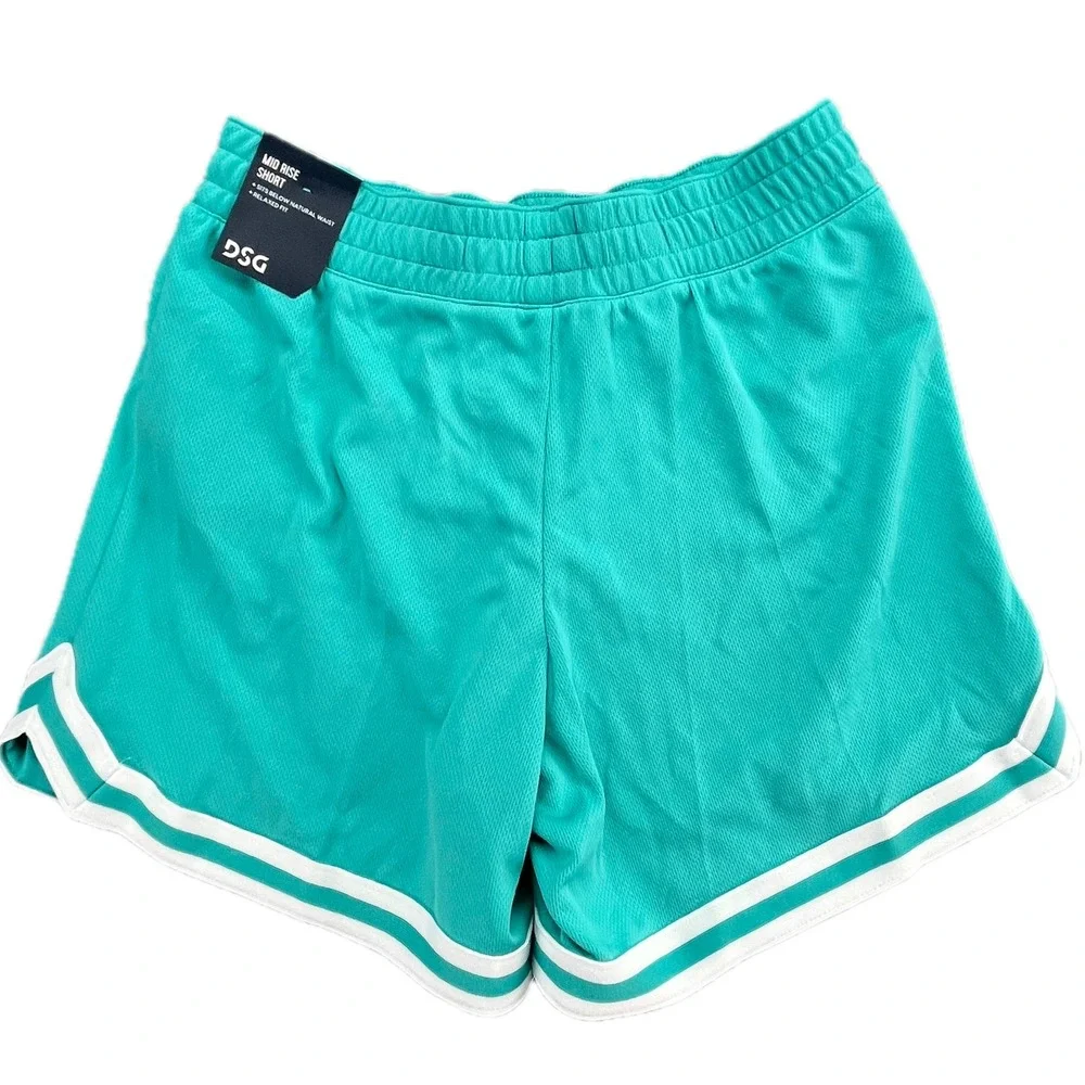 DSG Girls Mesh Athletic Shorts Teal Burst Relaxed Fit Performance Size L‎